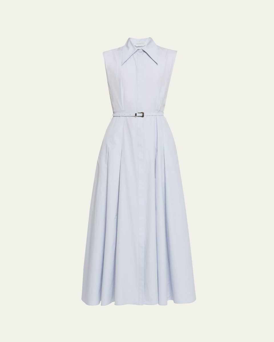 Becca Belted Cotton Poplin Maxi Shirt Dress